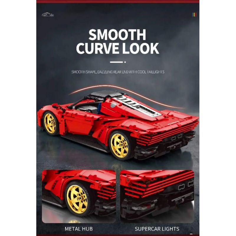 REOBRIX 11025 non  FERRARI DAYTONA SP3 1:10 tỷ lệ 1:10 bộ đồ chơi xếp lắp ráp ghép mô hình  Kỹ Thuật Công Nghệ Cao Mô Hình Phương Tiện 1958 khối