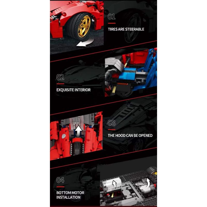 REOBRIX 11025 non  FERRARI DAYTONA SP3 1:10 tỷ lệ 1:10 bộ đồ chơi xếp lắp ráp ghép mô hình  Kỹ Thuật Công Nghệ Cao Mô Hình Phương Tiện 1958 khối