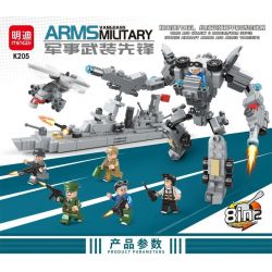 MINGDI K205 non  TIÊN PHONG VŨ TRANG QUÂN SỰ 8 TỔ HỢP bộ đồ chơi xếp lắp ráp ghép mô hình Military Army Quân Sự Bộ Đội