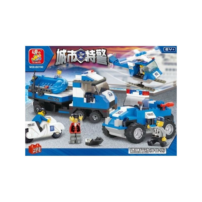 SLUBAN M38-B0190 B0190 0190 M38B0190 38-B0190 non  HOẠT ĐỘNG KHẨN CẤP (BIỂN ĐẤT VÀ HÀNG KHÔNG) bộ đồ chơi xếp lắp ráp ghép mô hình Police Cảnh Sát 403 khối
