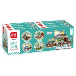 MINDGI K213 non  TỔ HỢP NHÀ DIY 4 bộ đồ chơi xếp lắp ráp ghép mô hình Creator DIY CABIN Sáng Tạo 738 khối