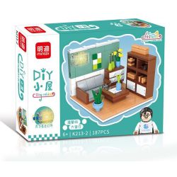 MINDGI K213 non  TỔ HỢP NHÀ DIY 4 bộ đồ chơi xếp lắp ráp ghép mô hình Creator DIY CABIN Sáng Tạo 738 khối