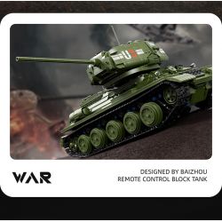 TA GAOLE T4014 4014 non  XE TĂNG T34 bộ đồ chơi xếp lắp ráp ghép mô hình Military Army TANK T34 Quân Sự Bộ Đội 2052 khối