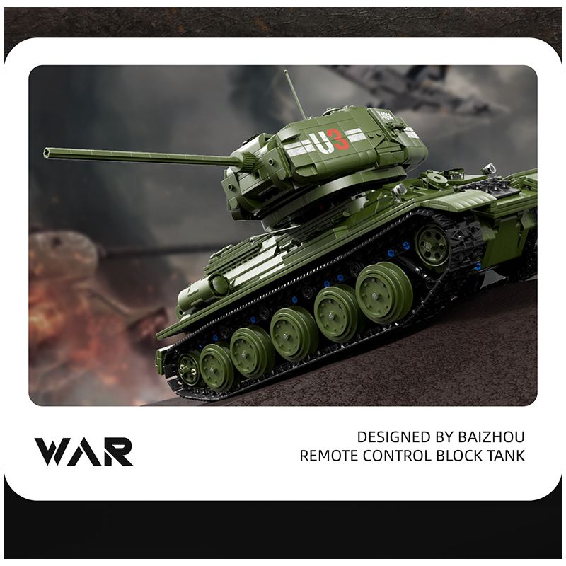 TA GAOLE T4014 4014 non  XE TĂNG T34 bộ đồ chơi xếp lắp ráp ghép mô hình Military Army TANK T34 Quân Sự Bộ Đội 2052 khối