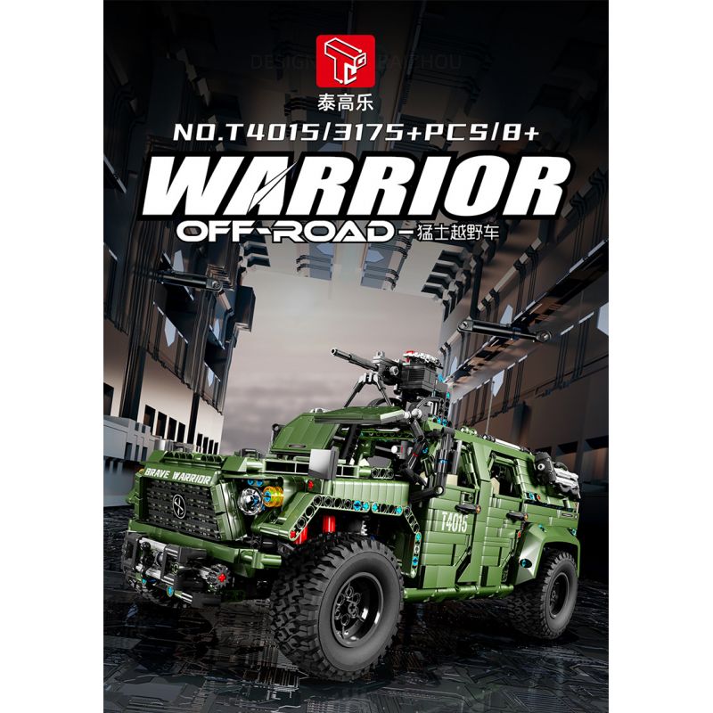 TA GAOLE T4015 4015 non  XE ĐỊA HÌNH CHIẾN BINH tỷ lệ 1:8 bộ đồ chơi xếp lắp ráp ghép mô hình  WARRIOR OFF-ROAD Kỹ Thuật Công Nghệ Cao Mô Hình Phương Tiện 3175 khối