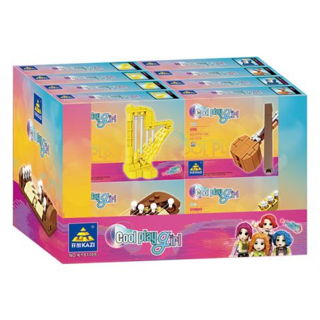Kazi KY81108 81108 non  8 NHẠC CỤ ĐÀN NHỊ TRANH KÈN TUBA GUITAR ĐIỆN SAXOPHONE PIANO bộ đồ chơi xếp lắp ráp ghép mô hình Creator COOL PLAY GIRL Sáng Tạo 381 khối