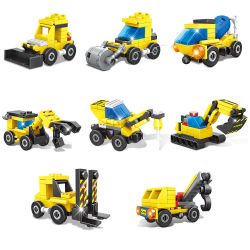 YONG LEXING 88002 non  KẾT HỢP KỸ THUẬT THÀNH PHỐ MECH 8 bộ đồ chơi xếp lắp ráp ghép mô hình 361 khối