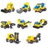 YONG LEXING 88002 non  KẾT HỢP KỸ THUẬT THÀNH PHỐ MECH 8 bộ đồ chơi xếp lắp ráp ghép mô hình 361 khối