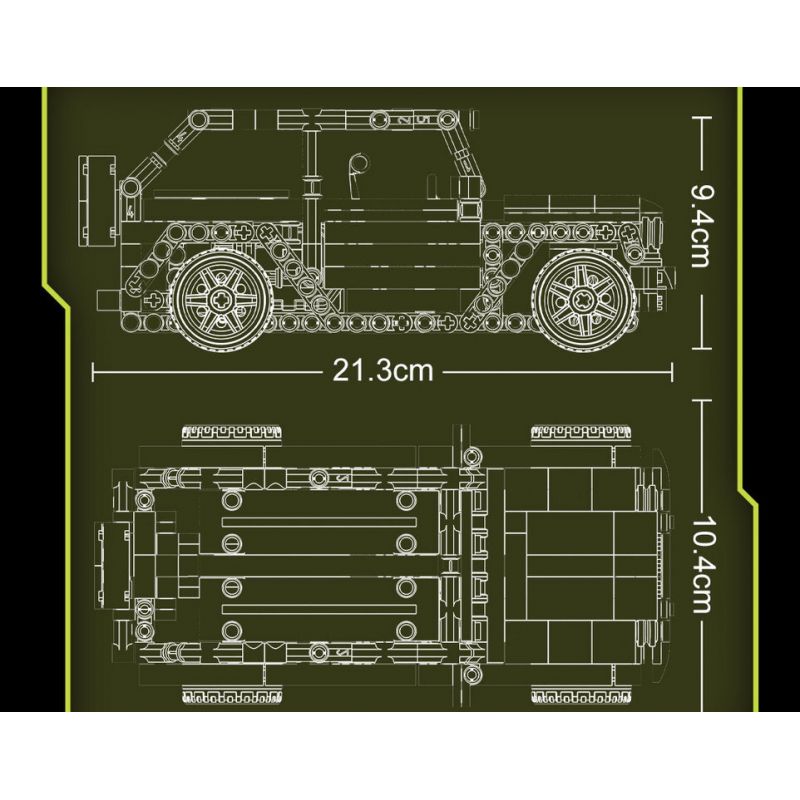 YONG LEXING 11018 non  XE ĐẦU KÉO JEEP WRANGLER bộ đồ chơi xếp lắp ráp ghép mô hình  Kỹ Thuật Công Nghệ Cao Mô Hình Phương Tiện 435 khối