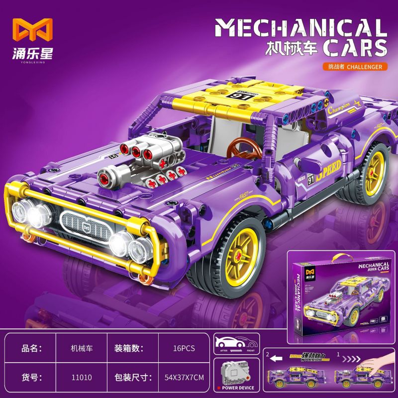 YONG LEXING 11010 non  DODGE CHALLENGER LÙI XE bộ đồ chơi xếp lắp ráp ghép mô hình  Kỹ Thuật Công Nghệ Cao Mô Hình Phương Tiện 463 khối