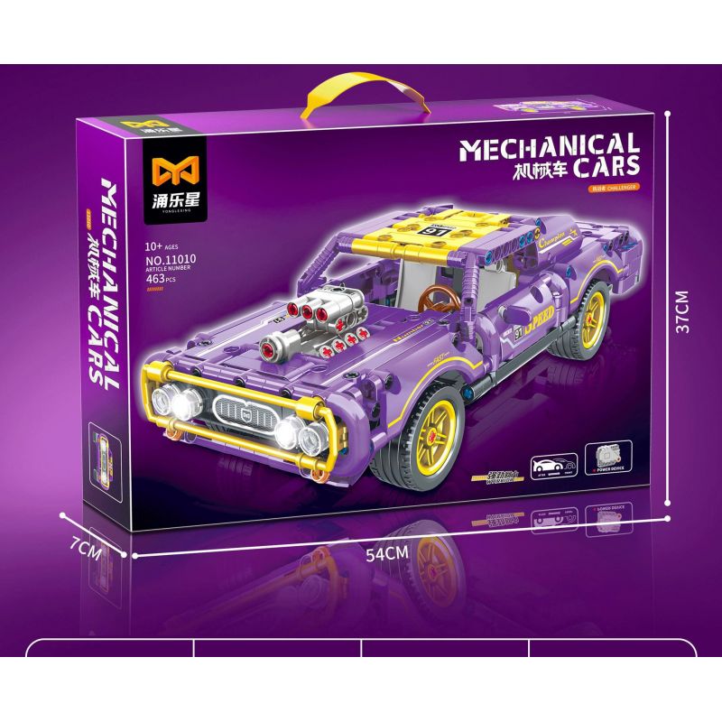 YONG LEXING 11010 non  DODGE CHALLENGER LÙI XE bộ đồ chơi xếp lắp ráp ghép mô hình  Kỹ Thuật Công Nghệ Cao Mô Hình Phương Tiện 463 khối