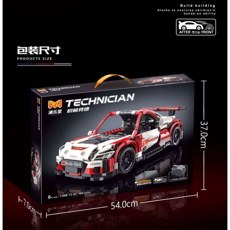 YONG LEXING 11008 non  XE KÉO AUDI TT RS bộ đồ chơi xếp lắp ráp ghép mô hình  Kỹ Thuật Công Nghệ Cao Mô Hình Phương Tiện 464 khối