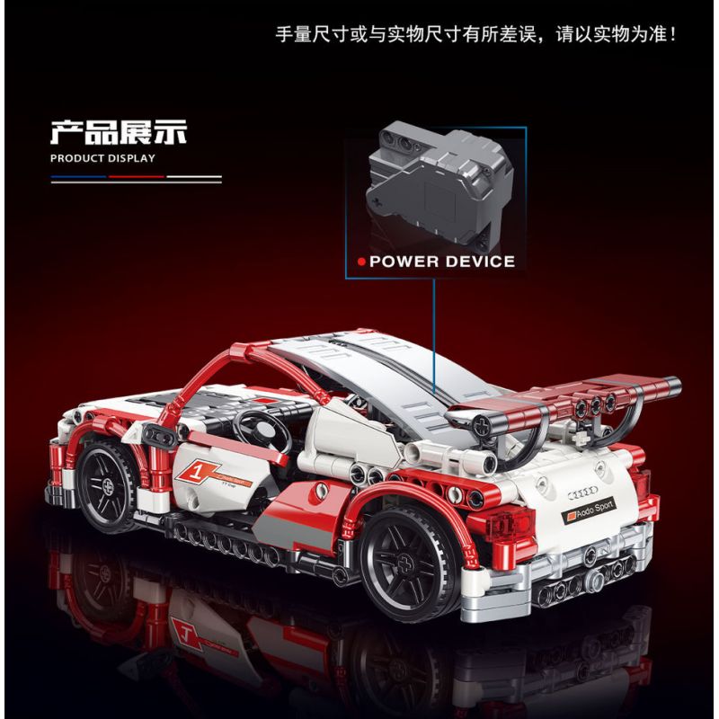 YONG LEXING 11008 non  XE KÉO AUDI TT RS bộ đồ chơi xếp lắp ráp ghép mô hình  Kỹ Thuật Công Nghệ Cao Mô Hình Phương Tiện 464 khối