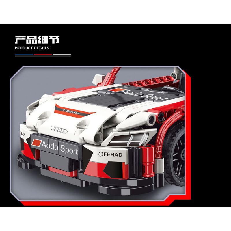 YONG LEXING 11008 non  XE KÉO AUDI TT RS bộ đồ chơi xếp lắp ráp ghép mô hình  Kỹ Thuật Công Nghệ Cao Mô Hình Phương Tiện 464 khối