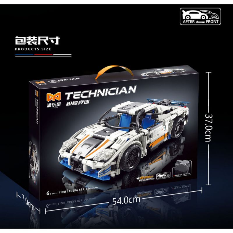 YONG LEXING 11005 non  KOENIGSEGG AGERA RS1 XE KÉO bộ đồ chơi xếp lắp ráp ghép mô hình  Kỹ Thuật Công Nghệ Cao Mô Hình Phương Tiện 514 khối