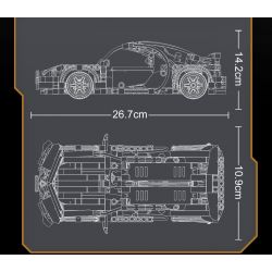YONG LEXING 11004 non  BUGATTI VEYRON LÙI XE bộ đồ chơi xếp lắp ráp ghép mô hình  BUGATTI CHIRON Kỹ Thuật Công Nghệ Cao Mô Hình Phương Tiện 490 khối