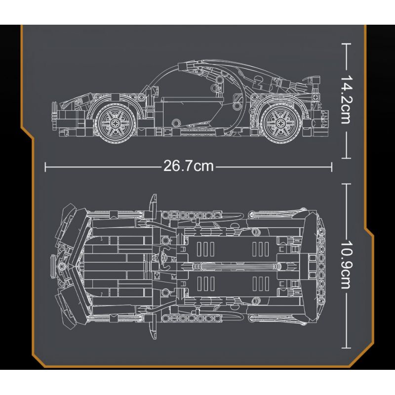 YONG LEXING 11004 non  BUGATTI VEYRON LÙI XE bộ đồ chơi xếp lắp ráp ghép mô hình  BUGATTI CHIRON Kỹ Thuật Công Nghệ Cao Mô Hình Phương Tiện 490 khối