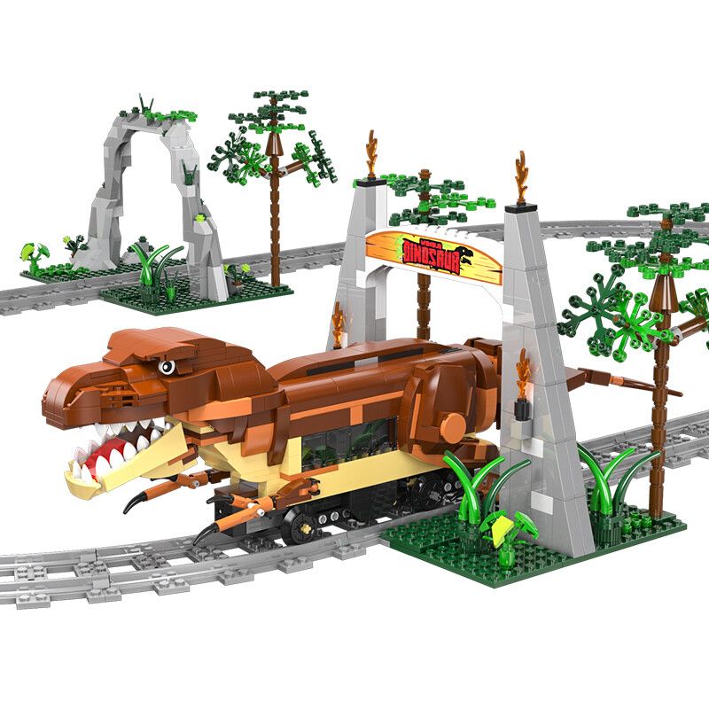 CADA DOUBLEE C59003 59003 non Lego TÀU ĐIỆN KHỦNG LONG XE LỬA JURASSIC TYRANNOSAURUS REX bộ đồ chơi xếp lắp ráp ghép mô hình 1039 khối