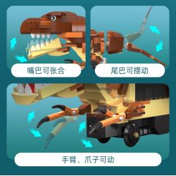 CADA DOUBLEE C59003 59003 non  TÀU ĐIỆN KHỦNG LONG XE LỬA JURASSIC TYRANNOSAURUS REX bộ đồ chơi xếp lắp ráp ghép mô hình 1039 khối