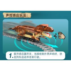 CADA DOUBLEE C59003 59003 non  TÀU ĐIỆN KHỦNG LONG XE LỬA JURASSIC TYRANNOSAURUS REX bộ đồ chơi xếp lắp ráp ghép mô hình 1039 khối