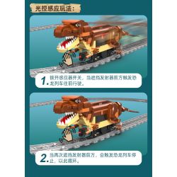 CADA DOUBLEE C59003 59003 non  TÀU ĐIỆN KHỦNG LONG XE LỬA JURASSIC TYRANNOSAURUS REX bộ đồ chơi xếp lắp ráp ghép mô hình 1039 khối