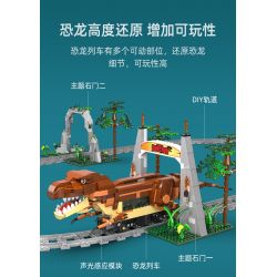 CADA DOUBLEE C59003 59003 non  TÀU ĐIỆN KHỦNG LONG XE LỬA JURASSIC TYRANNOSAURUS REX bộ đồ chơi xếp lắp ráp ghép mô hình 1039 khối