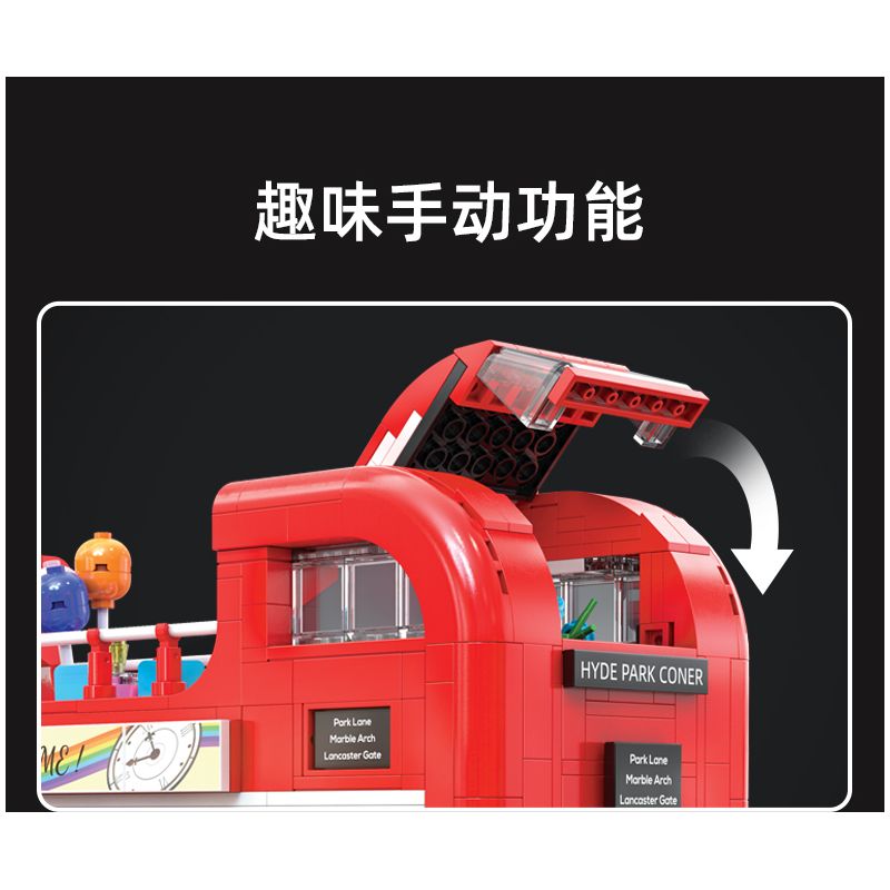 CADA DOUBLEE C59008 59008 non  XE BUÝT DU LỊCH CỔ ĐIỂN LUÂN ĐÔN bộ đồ chơi xếp lắp ráp ghép mô hình Creator Expert Chuyên Gia Sáng Tạo 1770 khối