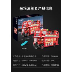 CADA DOUBLEE C59008 59008 non  XE BUÝT DU LỊCH CỔ ĐIỂN LUÂN ĐÔN bộ đồ chơi xếp lắp ráp ghép mô hình Creator Expert Chuyên Gia Sáng Tạo 1770 khối