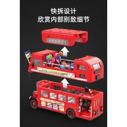 CADA DOUBLEE C59008 59008 non  XE BUÝT DU LỊCH CỔ ĐIỂN LUÂN ĐÔN bộ đồ chơi xếp lắp ráp ghép mô hình Creator Expert Chuyên Gia Sáng Tạo 1770 khối