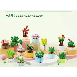 QIZHILE 92015 non  DÒNG MỌNG NƯỚC 12 LOẠI bộ đồ chơi xếp lắp ráp ghép mô hình Creator SUCCULENTS Sáng Tạo
