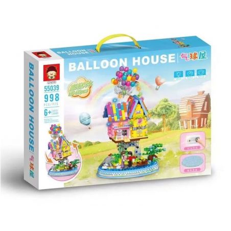 RUIZHI BEE 55039 non  NHÀ BÓNG bộ đồ chơi xếp lắp ráp ghép mô hình Creator BALLOON HOUSE Sáng Tạo 998 khối