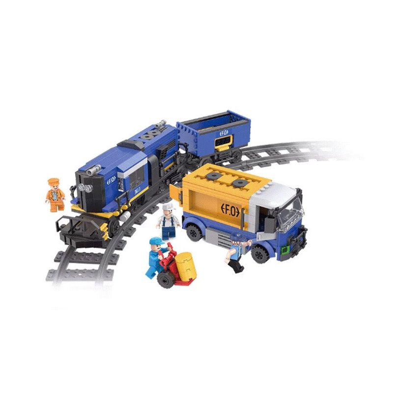 FORANGE FC3613 3613 non Lego TÀU CHỞ HÀNG QUÁ CẢNH bộ đồ chơi xếp lắp ráp ghép mô hình Trains THE TRAIN Tàu Hỏa 624 khối