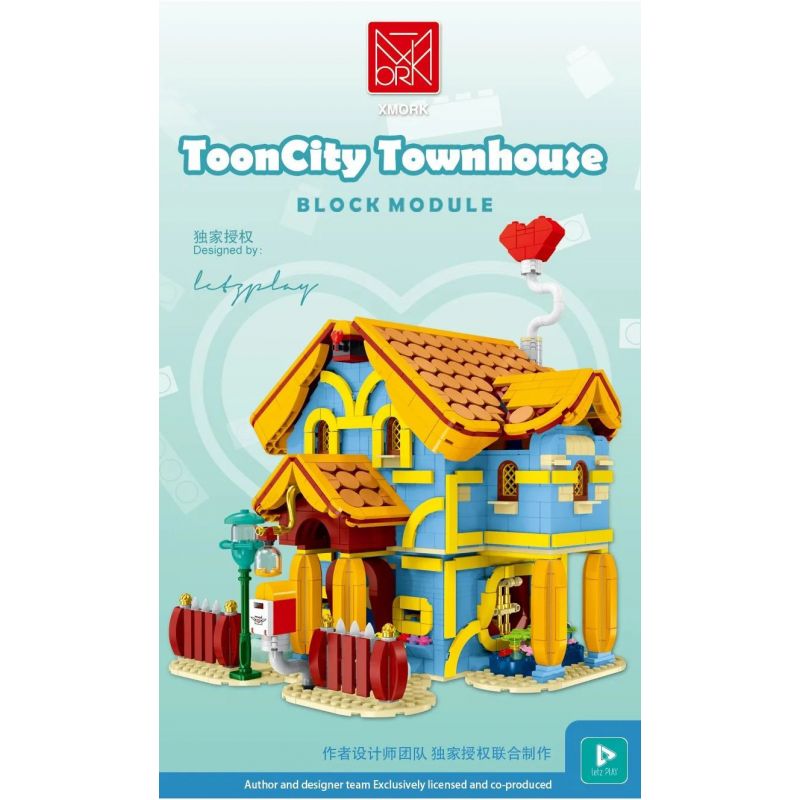 MorkModel 031053 Mork Model 031053 non  BIỆT THỰ TÌNH YÊU bộ đồ chơi xếp lắp ráp ghép mô hình TOONCITY TOWNHOUSE 2410 khối