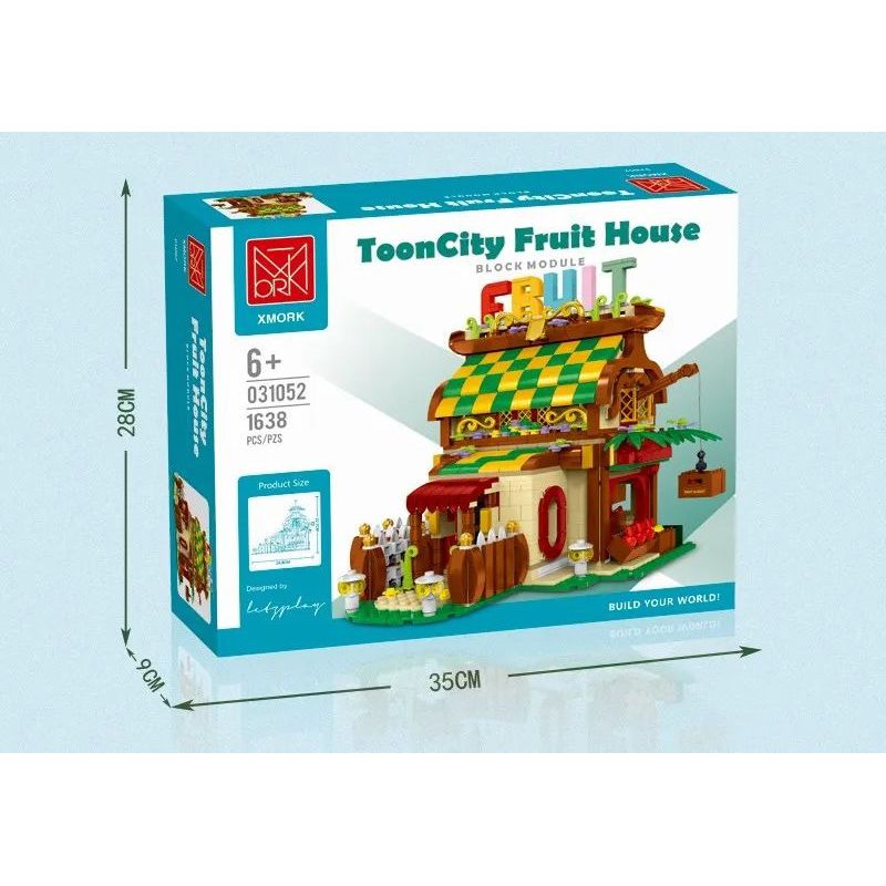 MorkModel 031052 Mork Model 031052 non  CỬA HÀNG HOA QUẢ bộ đồ chơi xếp lắp ráp ghép mô hình TOONCITY FRUIT HOUSE 1638 khối
