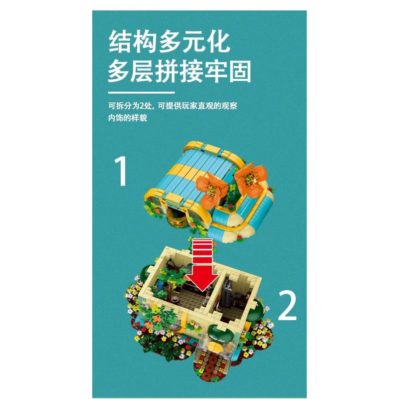 MorkModel 031051 Mork Model 031051 non  CỬA HÀNG HOA bộ đồ chơi xếp lắp ráp ghép mô hình TOONCITY FLORIST 2102 khối