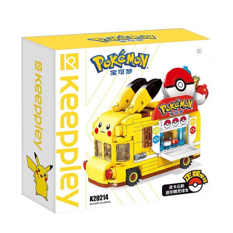 KEEPPLEY K20214 20214 non  XE CHỌC BÓNG MINI PHONG CÁCH PIKACHU bộ đồ chơi xếp lắp ráp ghép mô hình Pokémon POKEMON