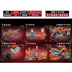 LEYI 68308 non  RỒNG: RỒNG DUNG NHAM bộ đồ chơi xếp lắp ráp ghép mô hình LAVA DRAGON 786 khối