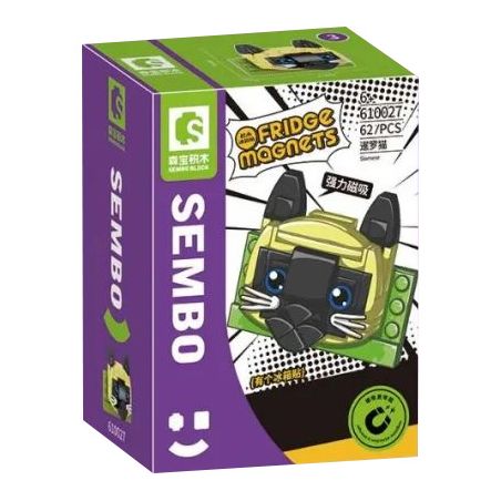 SEMBO 610027 non  MÈO XIÊM bộ đồ chơi xếp lắp ráp ghép mô hình Fridge Refrigerator Magnets FRIDGE MAGNETS Nam Châm Dính Tủ Lạnh 62 khối