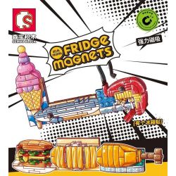 SEMBO 610024 non  GÀ RÁN bộ đồ chơi xếp lắp ráp ghép mô hình Fridge Refrigerator Magnets FRIDGE MAGNETS Nam Châm Dính Tủ Lạnh 55 khối