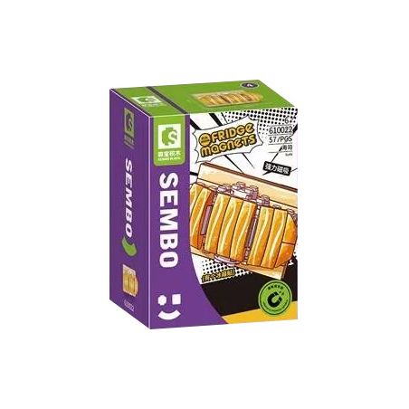 SEMBO 610022 non  NAM CHÂM TỦ LẠNH SÁNG TẠO SUSHI bộ đồ chơi xếp lắp ráp ghép mô hình Fridge Refrigerator Magnets FRIDGE MAGNETS Nam Châm Dính Tủ Lạnh 57 khối