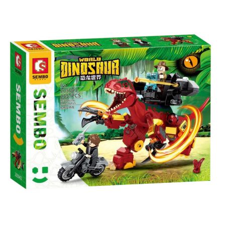 SEMBO 205043 205044 205045 205046 non  THẾ GIỚI KHỦNG LONG CƠ KHÍ bộ đồ chơi xếp lắp ráp ghép mô hình Dino DINOSAUR WORLD 255 khối