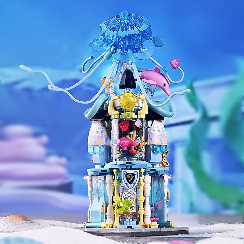 MINISO MK28014 28014 KEEPPLEY K28014 28014 non  CHẾ ĐỘ XEM PHỐ THỦY CUNG MÙA HÈ bộ đồ chơi xếp lắp ráp ghép mô hình Mini Modular Đường Phố Thu Nhỏ 418 khối