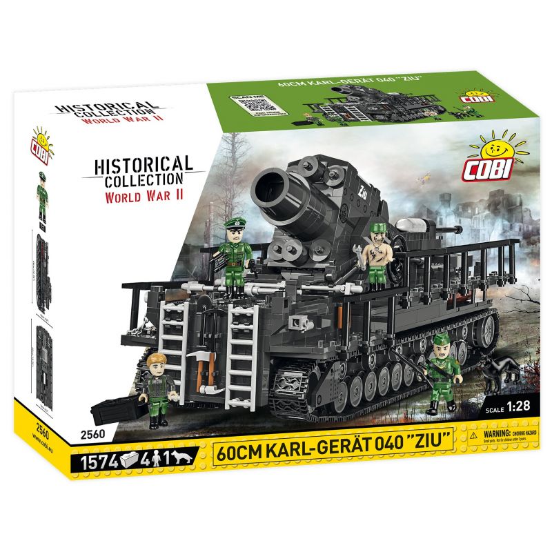 COBI CHARACTER BUILDING 2560 non  VỮA KARL tỷ lệ 1:28 bộ đồ chơi xếp lắp ráp ghép mô hình Military Army 60 CM KARL-GERÄT 040 ZIU Quân Sự Bộ Đội 1574 khối