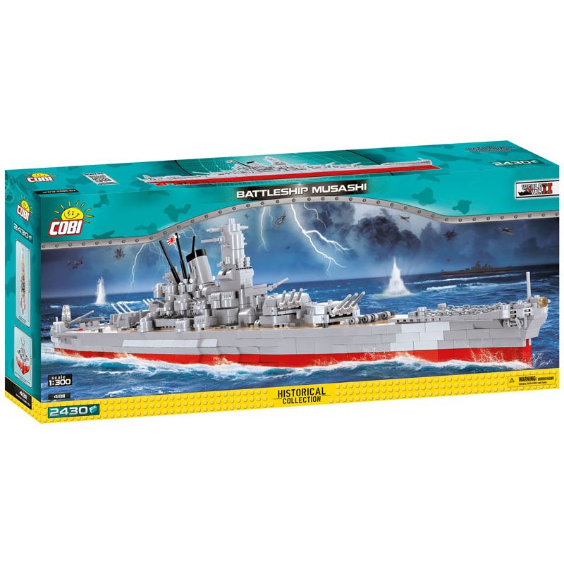 COBI CHARACTER BUILDING 4811 non Lego CHIẾN HẠM MUSASHI tỷ lệ 1:300 bộ đồ chơi xếp lắp ráp ghép mô hình Military Army BATTLESHIP MUSASHI Quân Sự Bộ Đội 2430 khối