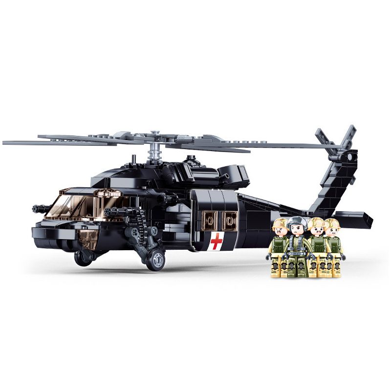 SLUBAN M38-B1012 B1012 1012 M38B1012 38-B1012 non Lego MÁY BAY TRỰC THĂNG DIỀU HÂU ĐEN bộ đồ chơi xếp lắp ráp ghép mô hình Military Army Quân Sự Bộ Đội 692 khối