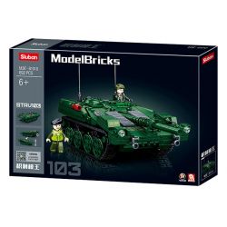 SLUBAN M38-B1010 B1010 1010 M38B1010 38-B1010 non  XE TĂNG CHIẾN ĐẤU CHỦ LỰC STRV-103 bộ đồ chơi xếp lắp ráp ghép mô hình Military Army Quân Sự Bộ Đội 692 khối