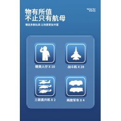 PanlosBrick 688014 Panlos Brick 688014 non  TÀU SÂN BAY 003 bộ đồ chơi xếp lắp ráp ghép mô hình Military Army 003 AIRCRAFT CARRIER Quân Sự Bộ Đội 3126 khối