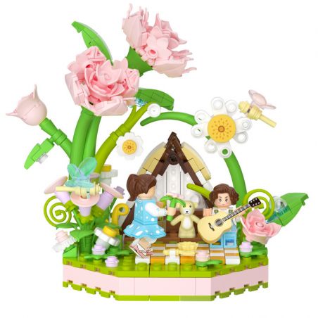 WEKKI 516152 non  MÙA XUÂN bộ đồ chơi xếp lắp ráp ghép mô hình MEET YOU IN