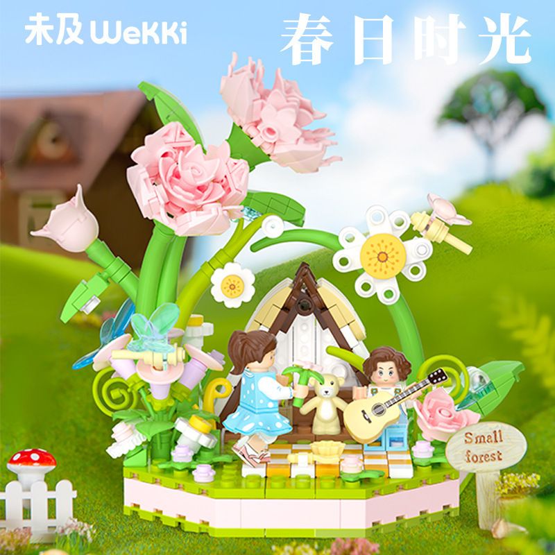 WEKKI 516152 non  MÙA XUÂN bộ đồ chơi xếp lắp ráp ghép mô hình MEET YOU IN