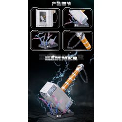 ZHEGAO 01037 non  CÂY BÚA bộ đồ chơi xếp lắp ráp ghép mô hình Marvel Super Heroes HAMMER Siêu Anh Hùng Marvel 975 khối